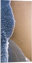 Acrylglas - Blauwe Zee met Strand - 50x100 cm Foto op Acrylglas (Wanddecoratie op Acrylaat)