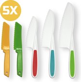 Couteaux enfant Mamboe - Set de 5 - Couteau enfant - Kiddikutter - Le petit chef - Kiddicutter - Couteau enfant - Couteau de cuisine enfant - Set de couteaux Kinder - Couteau de chef enfant