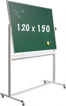 Krijtbord Deluxe - Magnetisch - Dubbelzijdig - Kantelbaar bord - Schoolbord - Eenvoudige montage - Geëmailleerd staal - Groen - 120x150cm