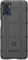 Motorola Moto E22 - E22i Hoesje - Rugged Shield TPU Gelcase - Zwart - GSM Hoesje - Telefoonhoesje Geschikt Voor Motorola Moto E22 - E22i