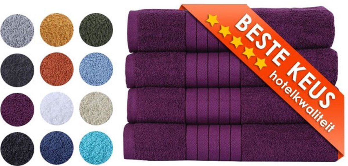 Zavelo Luxe Badhanddoeken - Hotelkwaliteit - Handdoeken - 70x140 cm - 4 Stuks - Bordeaux