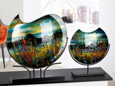 Glasfusion decoratie vaas Dila 32x37 cm - glazen vaas -decoratievaas doorschijnend betreft de rechtse