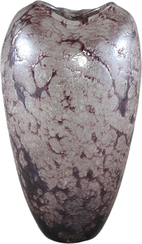PTMD Michellee Purple solid glass vase round smoke S