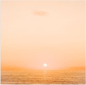WallClassics - Poster (Mat) - Mistige Zonsondergang boven Zee - 50x50 cm Foto op Posterpapier met een Matte look