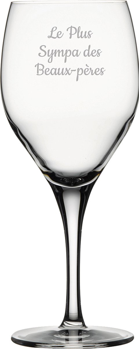 Witte wijnglas gegraveerd - 34cl - Le Plus Sympa des Beaux-pères