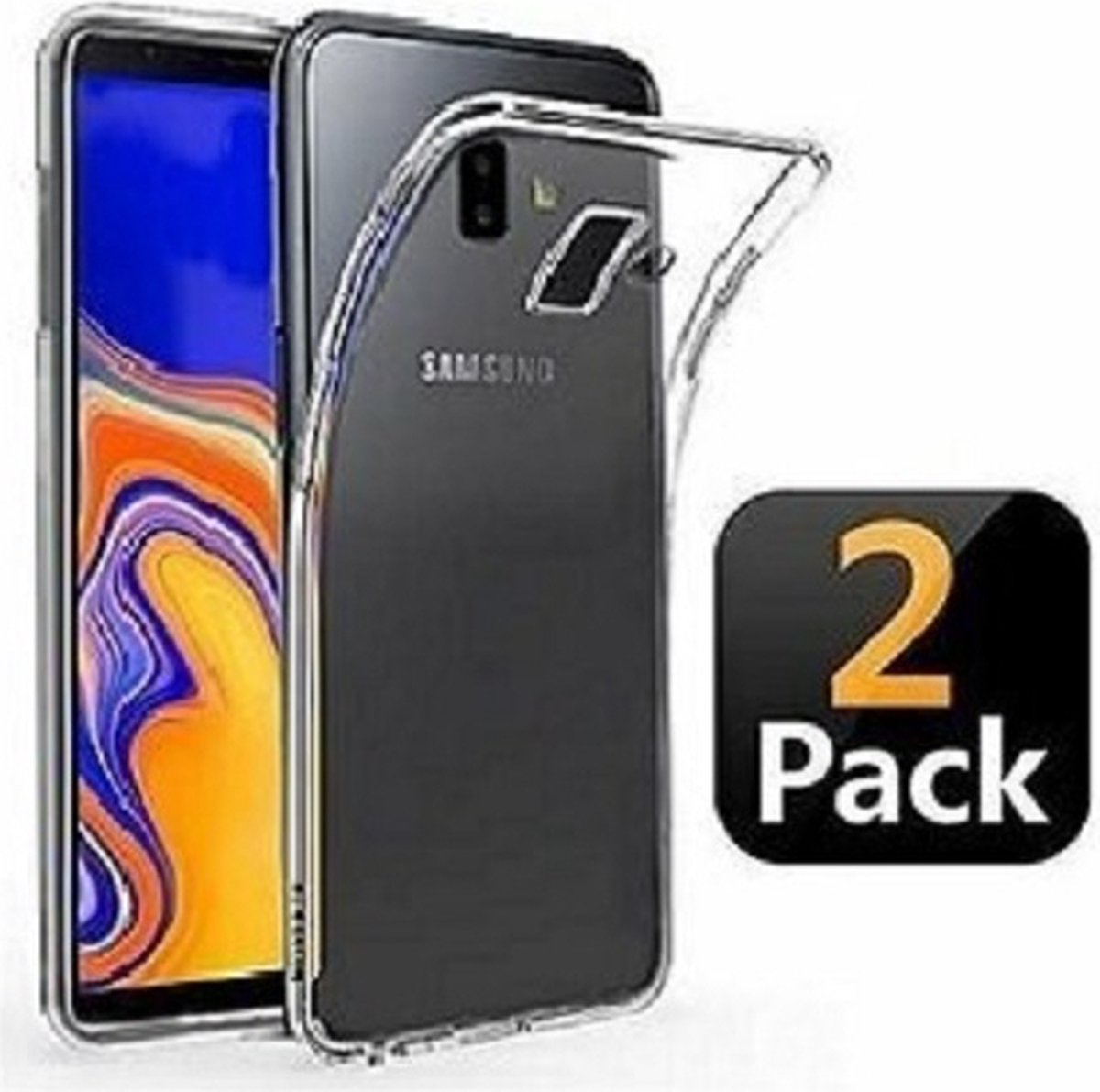 Samsung J6 PLUS Hoesje TPU Siliconen Transparant 2x