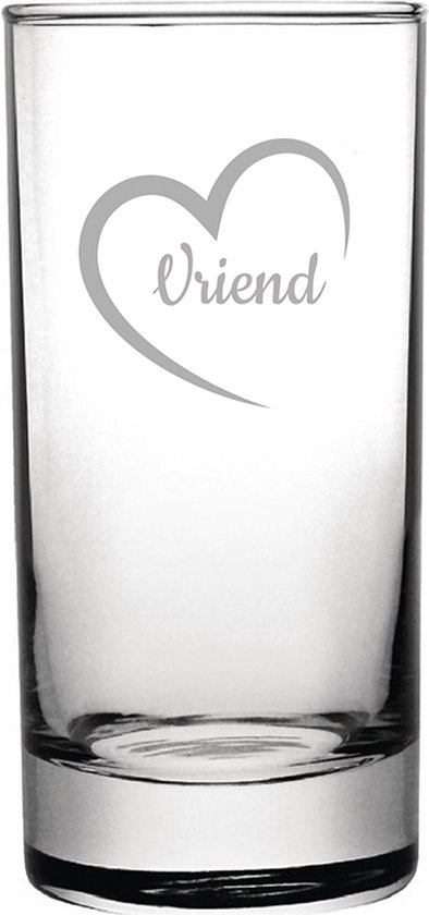 Foto: Gegraveerde longdrinkglas 28 5cl vriend met hartje