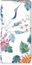 Wallet Bookcase OPPO A17 Telefoonhoesje Bird Flowers