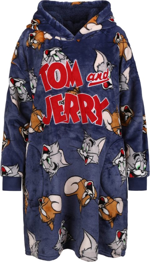 Tom and Jerry dames pull/couverture couverture bleu marine avec capuche Snuddie / ML