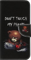 ADEL Kunstleren Book Case Pasjes Portemonnee Hoesje Geschikt voor Xiaomi Redmi Note 11 Pro - Don't Touch My Phone Beren