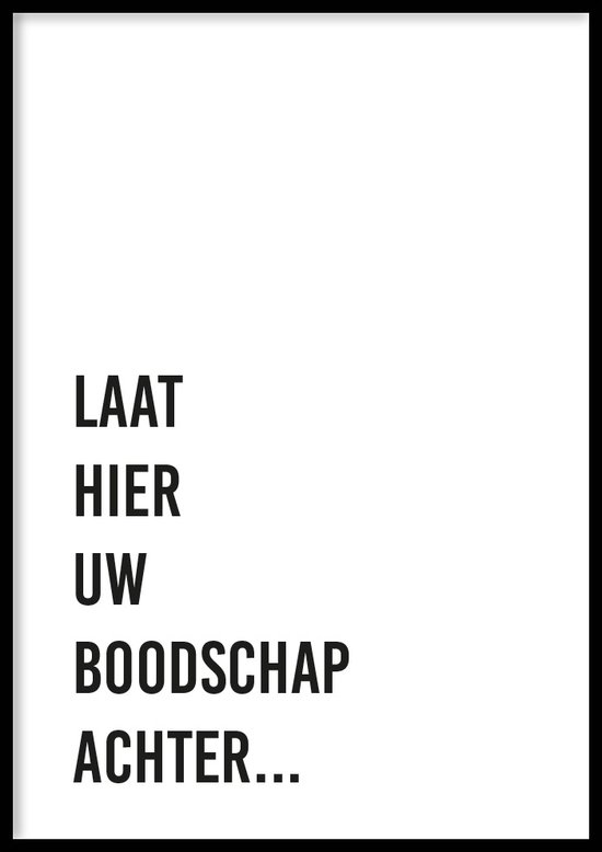 Affiche Laisser un message - Posters de toilettes - Cadre inclus - 21x30 cm - A4 - Encadré - WALLLL