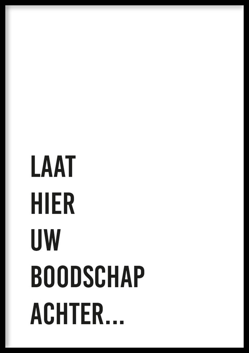 Poster Boodschap achterlaten - WC Posters - Inclusief lijst - 21x30 cm - A4 - Ingelijst - WALLLL