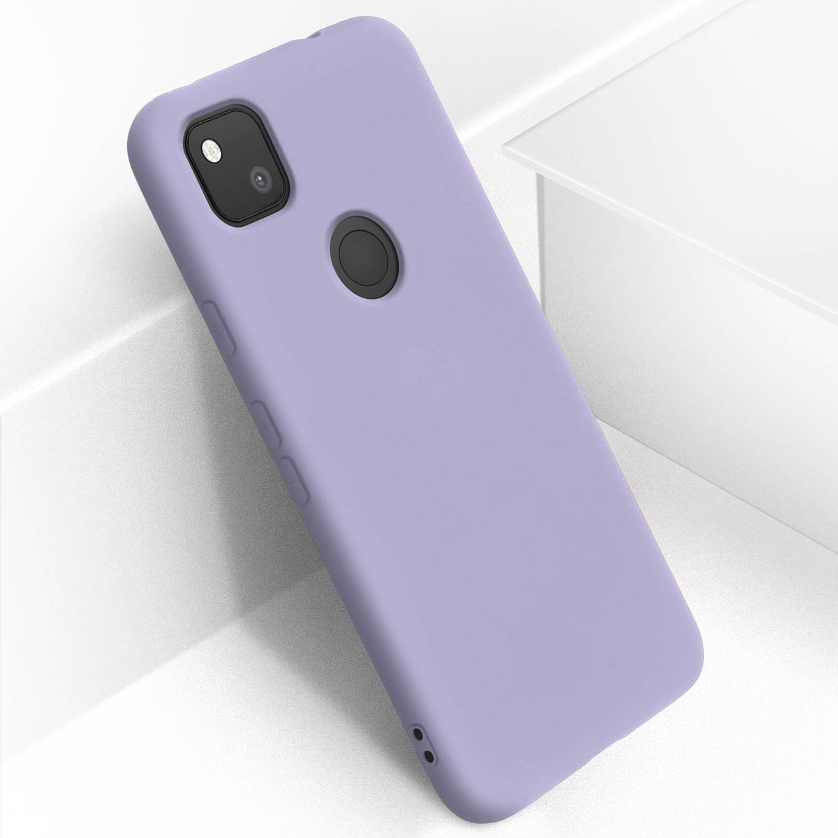 Geschikt voor Google Pixel 4A siliconen hoesje semi-rigide Soft-touch afwerking paars