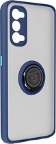 Geschikt voor Oppo Reno 5 5G/Find X3 Lite Bi-materiaal Case Ring Video-Ondersteuning blauw