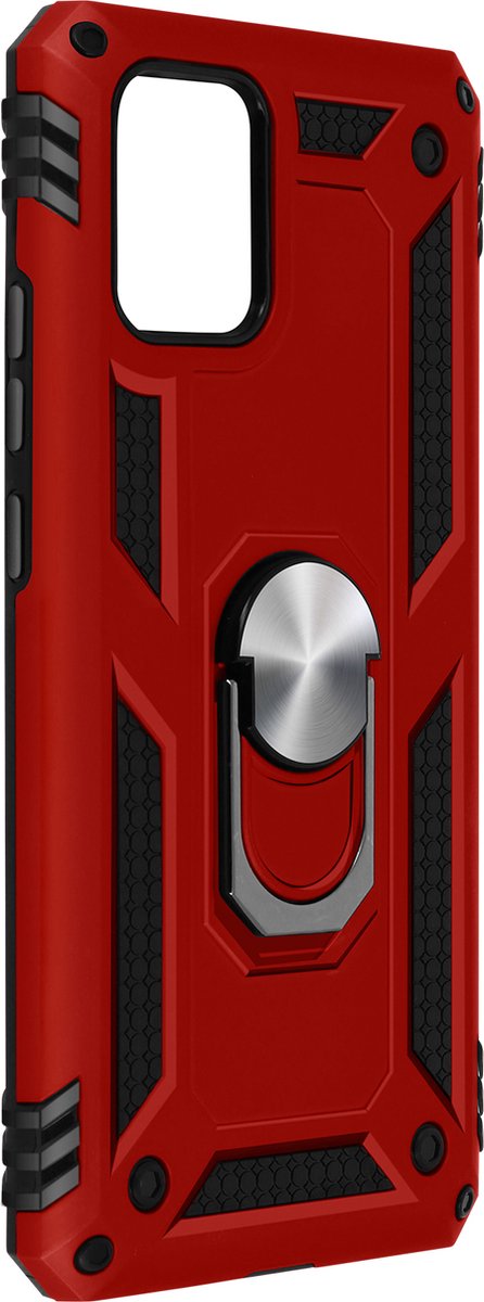 Geschikt voor Samsung Galaxy A02s Hybrid Case Video Support Ring rood