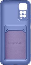 Geschikt voor Xiaomi Redmi Note 11/11s Soft Silicone Case Kaarthouder Forcell paars