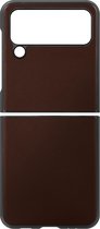 Geschikt voor Samsung Galaxy Z Flip 4 Leren Hoesje Resistent Elegant Slank Stijf Contour Bruin