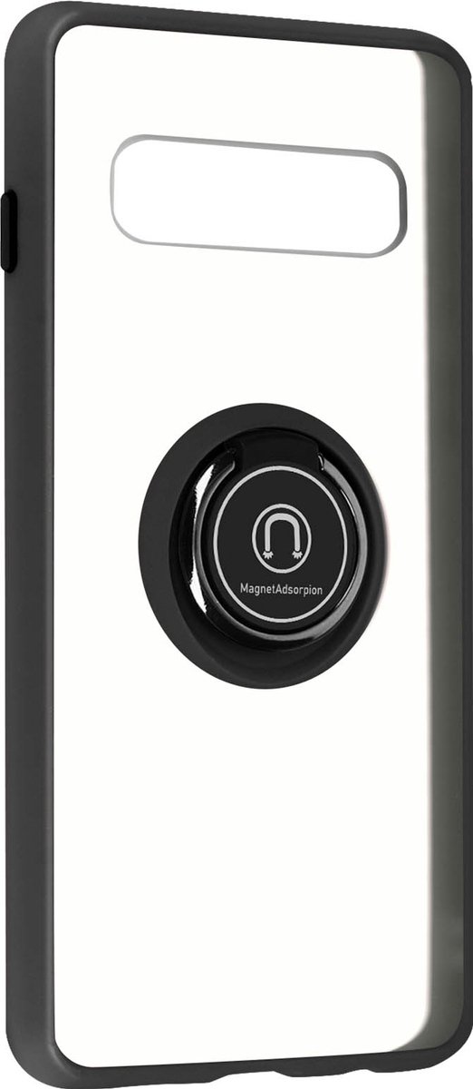 Geschikt voor Samsung Galaxy S10 Bi-materiaal Case Ring Video-Ondersteuning zwart