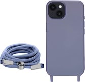 Geschikt voor Apple iPhone 14 Koord Hoesje Semi-rigide Nekkoord 80cm paars