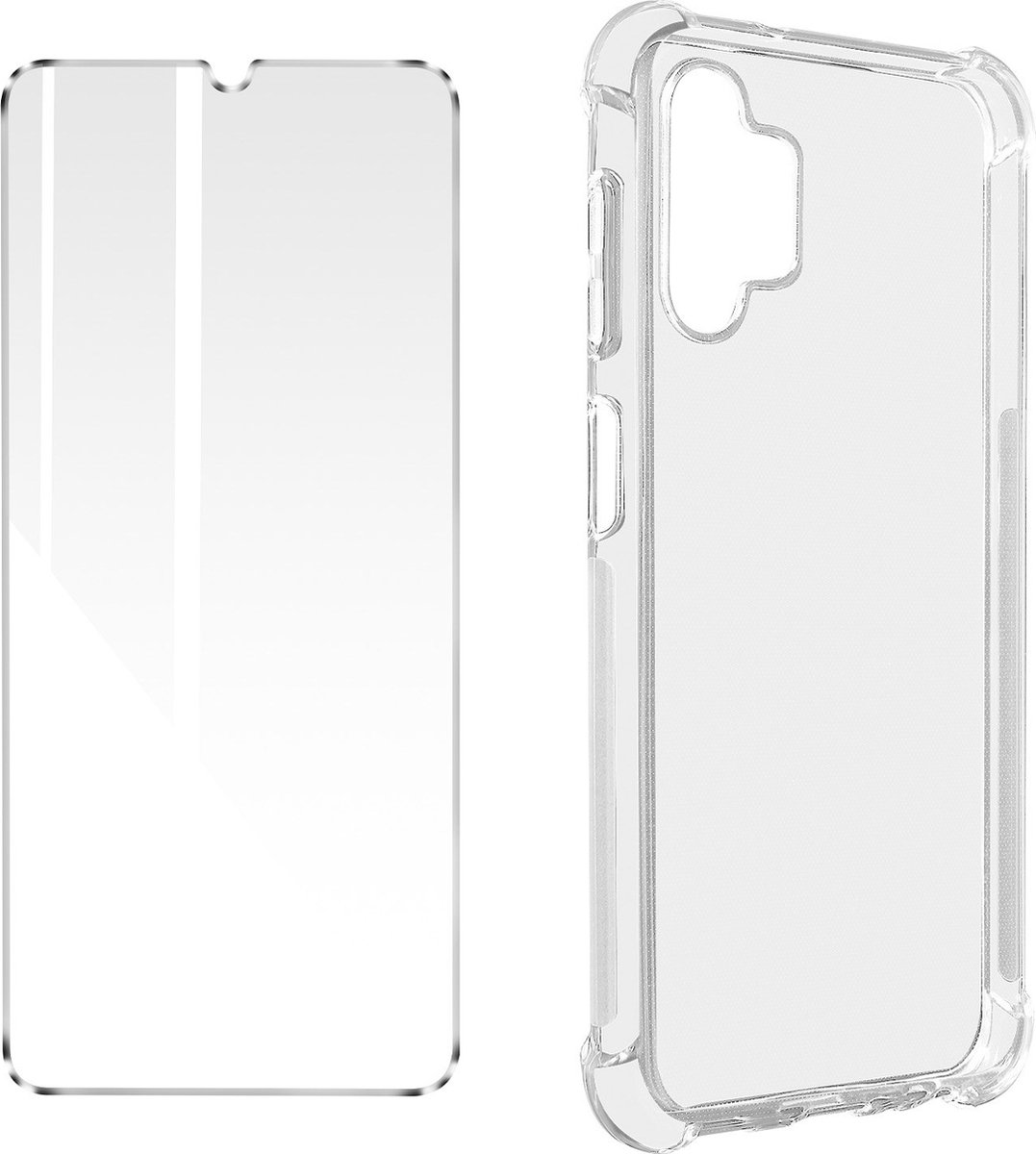 Protection Pack Geschikt voor Samsung Galaxy A13 4G Verstevigd hoesje + Gehard Glas