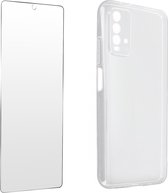 Geschikt voor Xiaomi Redmi 9T-hoesje soepel siliconen gehard glas 9H transparant