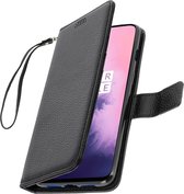 Cover Geschikt voor OnePlus 7 Pro Flip Wallet Stand Video zwarte