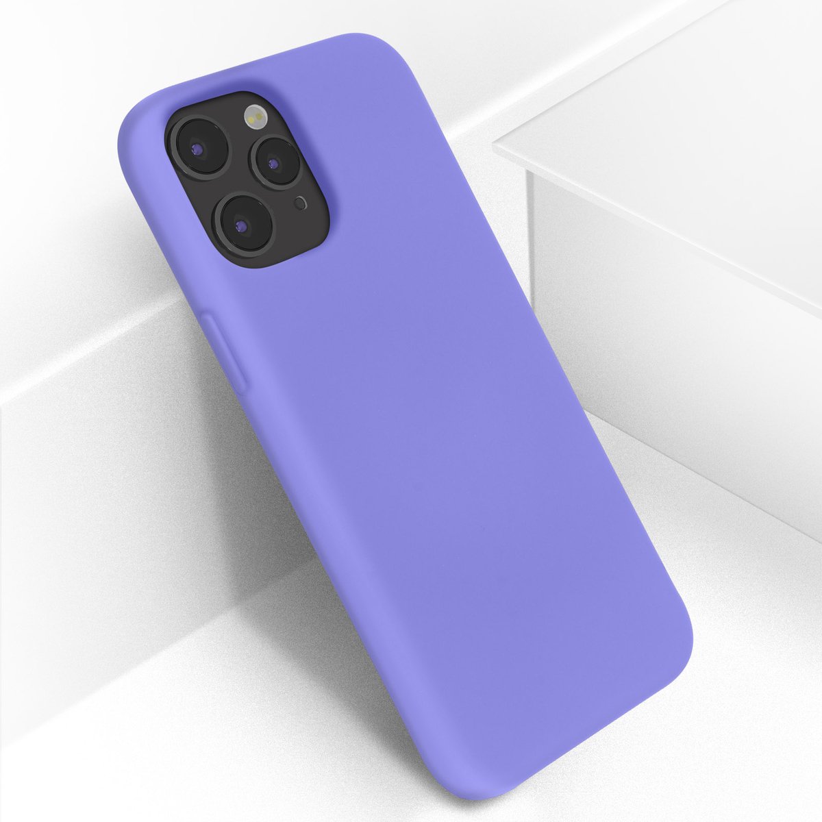 Avizar Hoesje Geschikt voor iPhone 12 Pro Max Semi-rigide QI Compatible, Paars