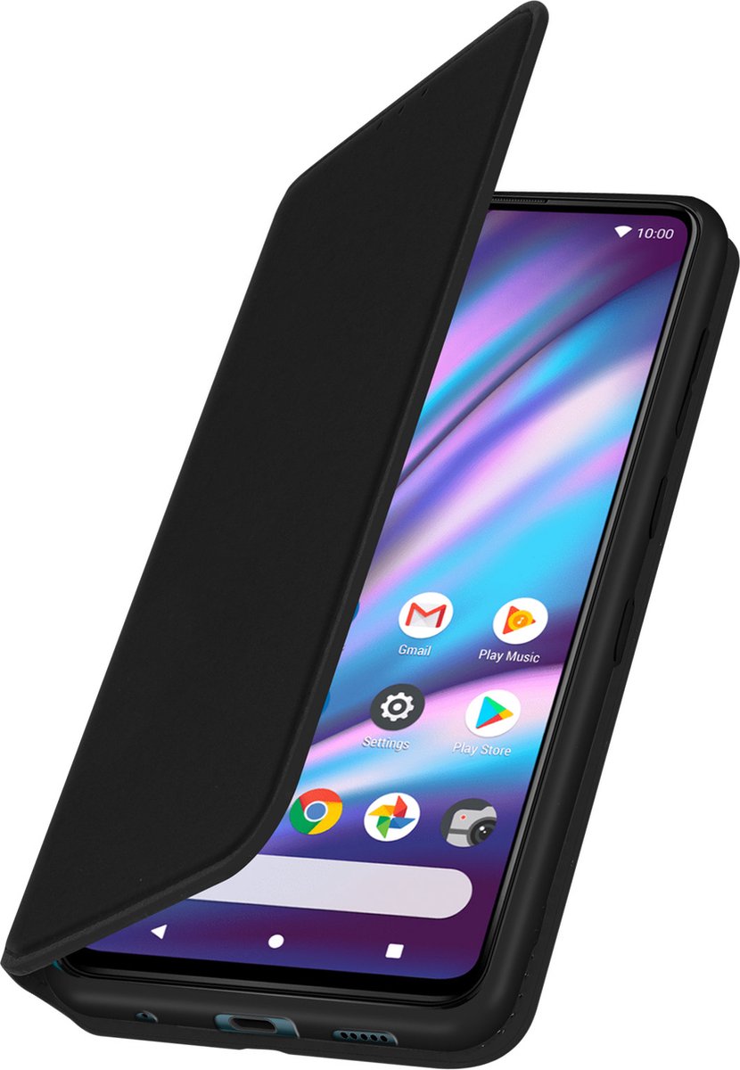 Hoes Geschikt voor Wiko View 5/5 Plus klep portefeuille, video standaard zwart