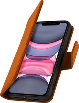 Geschikt voor Apple iPhone 11 Leren Cover Kaarthouder Premium Stand Function bruin