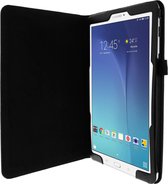 Geschikt voor Samsung Galaxy Tab E 9.6 hoesje Interieur Soft Touch Stand Functie - Zwart