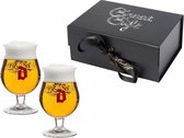 GreatGift® - Duvel Glazen in Luxe Magneet box - Cadeau pakket voor hem - Bierglas - 2x Origineel Duvel Bierglas
