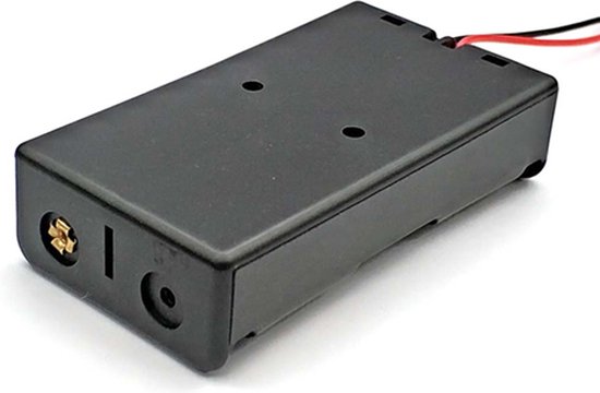 Portabatterie 2x18650 In Serie 2S1P Con Cavi Senza Connettore, Nero - 3