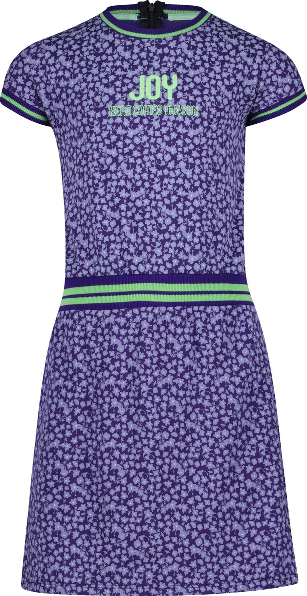 4PRESIDENT Meisjes jurk - Deep Wisteria AOP - Maat 152 - Meisjes jurken