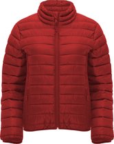 Gewatteerde damesjas met polyester donsvulling Rood model Finland merk Roly maat L