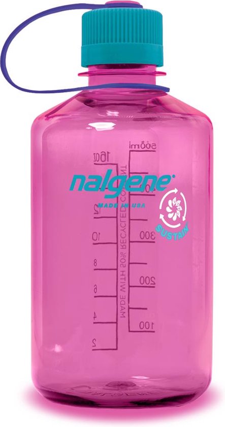 Nalgene Narrow Mouth Bottle - gourde - 16oz - sans BPA - SUSTAIN - Electric  Magenta