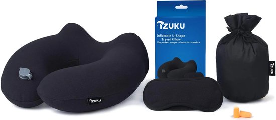 Huzi Infinity Pillow - Oreiller de Voyage, Coussin de Voyage. Support Nuque, Cou et Menton Taille Unique (Bleu Marine