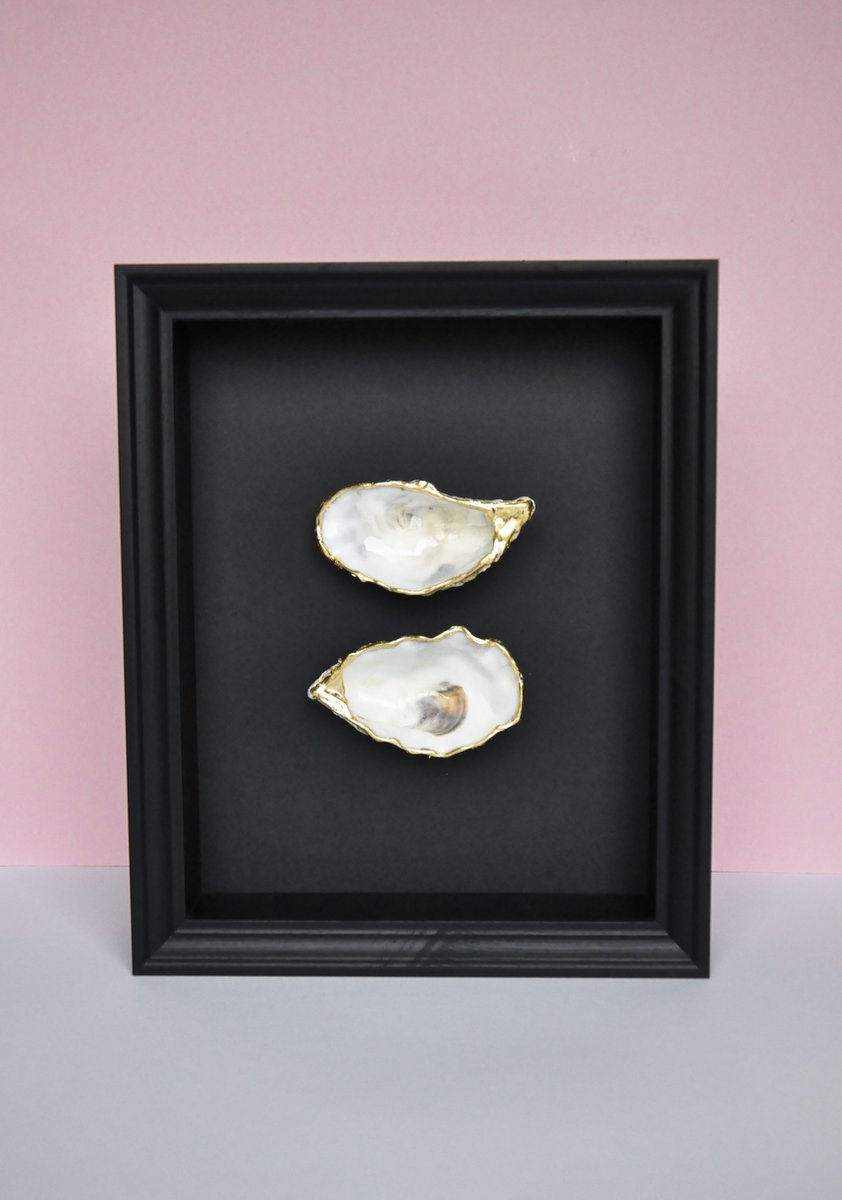 Oester Schilderij Goud Zwart - Oesterlijst - Wanddecoratie - Aifcandles