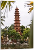 WallClassics - Dibond - De Oudste Boeddhistische Tempel - Vietnam - 60x90 cm Foto op Aluminium (Met Ophangsysteem)