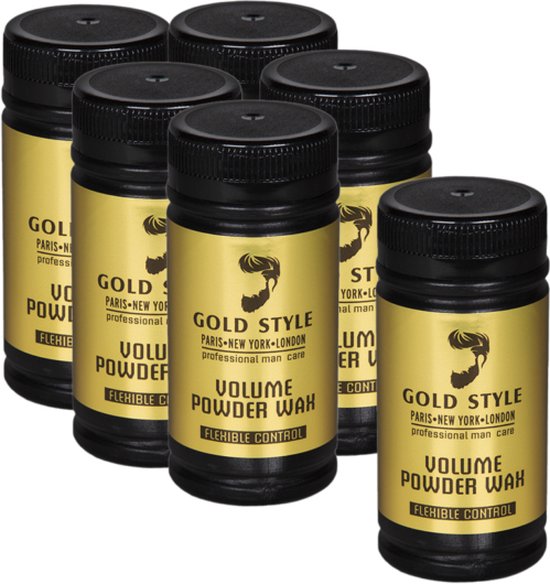 Gold style Powder Wax 6 stuks - Gold style - Haar, Haarstyling, Haarwax, Poeder Wax, Powder, Styling, Wax - 120.gr