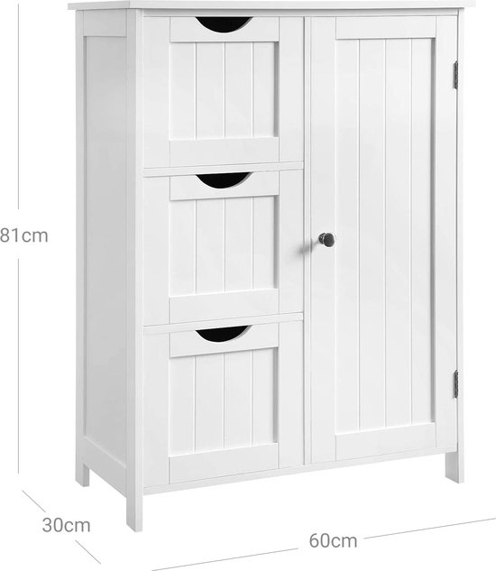 COSTWAY Hangkast, Spiegelkast, Badkamerkast, Wandkast Met Verstelbare Plank en 3 Open Vakken (Wit