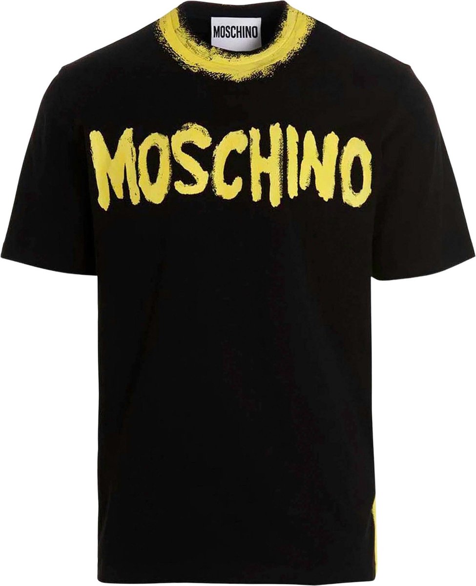 Moschino Heren Graphic T-Shirt Zwart maat M