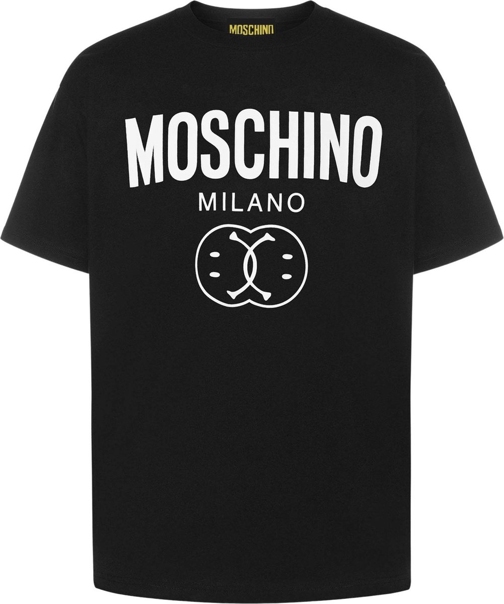 Moschino Heren Double Smiley Logo T-Shirt Zwart maat L