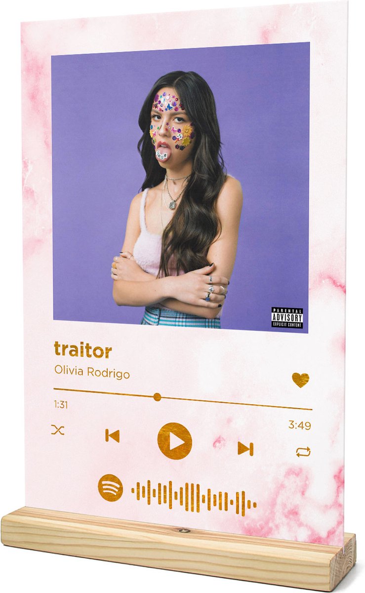 Placa Decorativa Spotify traitor - Olivia Rodrigo