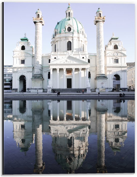 WallClassics - Dibond - Karlskirche kerk - Oostenrijk - 30x40 cm Foto op Aluminium (Wanddecoratie van metaal)