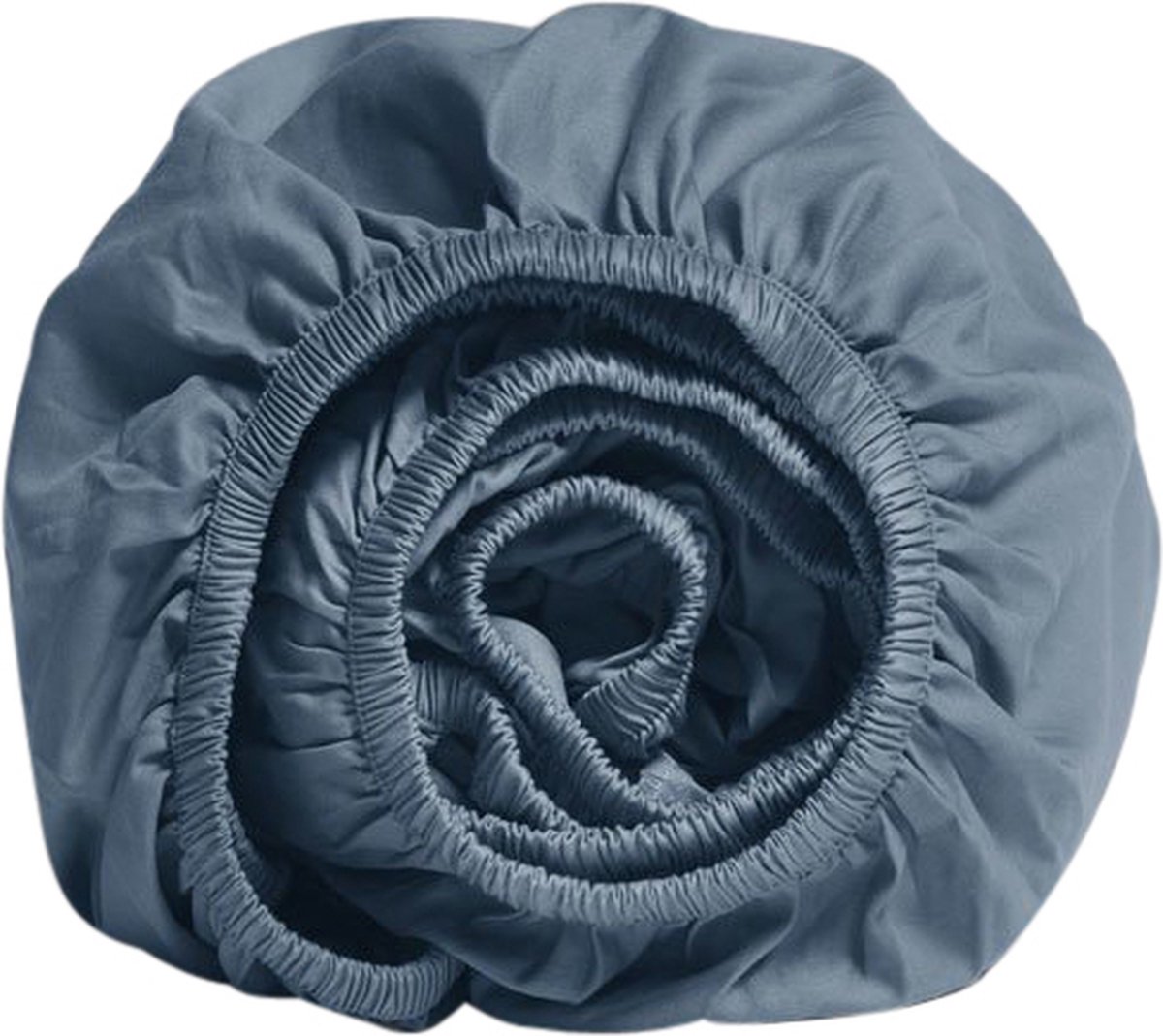 Yumeko hoeslaken katoensatijn faded blauw 90x200x30 - Bio, eco & fairtrade