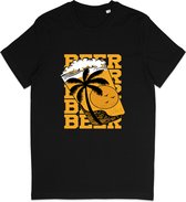 T Shirt Heren -Bier En Palmboom - Zwart - Maat M