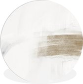 WallCircle - Wall Circle - Wall Circle Indoor - Taupe - Wit - Design - Abstrait - 90x90 cm - Décoration murale - Peintures Ronds