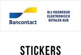 Pictogram/ sticker | "Bij voorkeur elektronisch betalen a.u.b." | 14 x 4 cm | Bancontact | Payconiq | Retail | Betaalmiddel | Pinnen | Witte folie | Raamsticker | 2 stuks