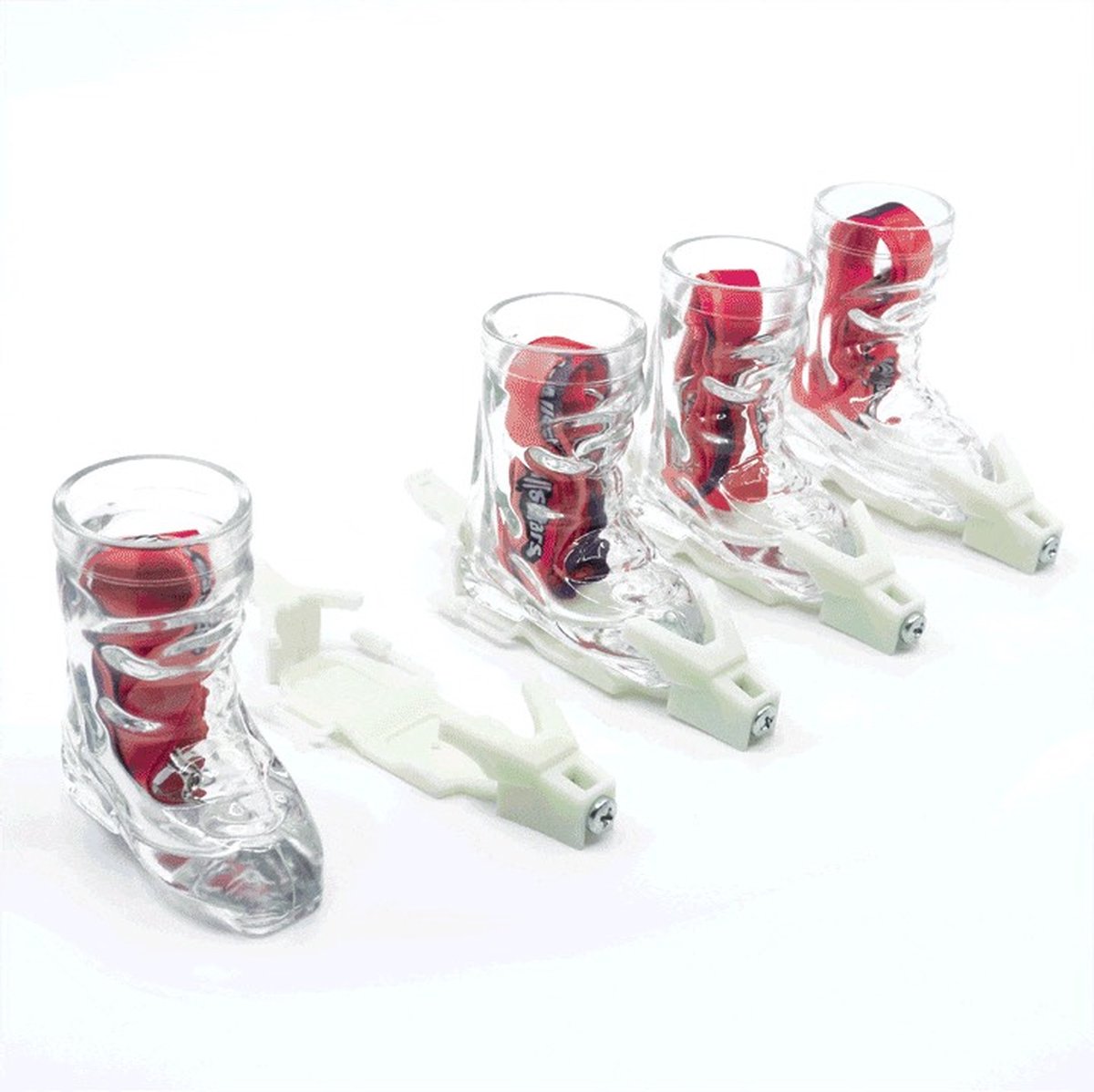 Apres-Allstars - ski schoen borrelglas/shotlgas - glow in the dark - après ski - ski boots - 4 cl