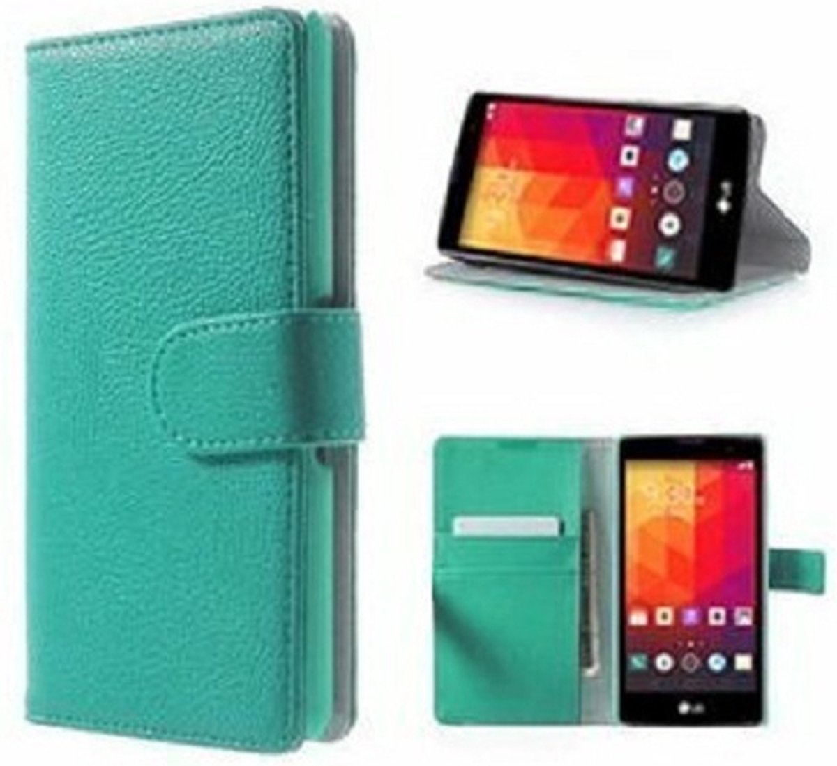 LG Magna Hoesje Met Pasjeshouder Bookcase Turquoise